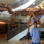 Haroon Khan with a Museum Dinosaur